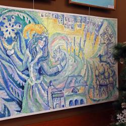 Ученики школ искусств города рисовали зиму, Деда Мороза и метель #10
