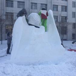 Одна из победителей международного конкурса скульптур из снега в Харбине поделилась впечатлениями #6
