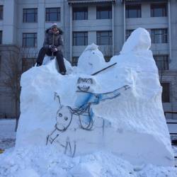 Одна из победителей международного конкурса скульптур из снега в Харбине поделилась впечатлениями #17