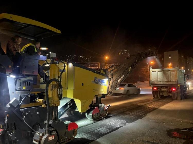 Восстановительный ремонт дорог продолжается во Владивостоке