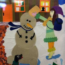 Ученики школ искусств города рисовали зиму, Деда Мороза и метель #12