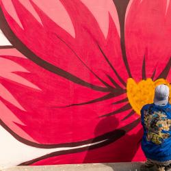 Один из масштабных рисунков украсил стену под мостом «Дружбы Тояма – Приморье» #6