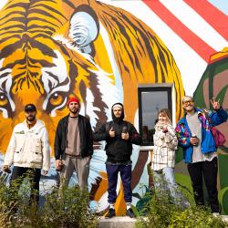 Один из масштабных рисунков украсил стену под мостом «Дружбы Тояма – Приморье» #10